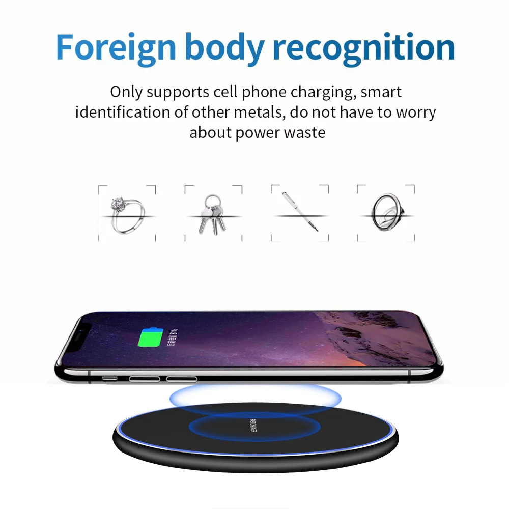 QC 3 0 Qi Беспроводное зарядное устройство для iPhone 11 8 X XR XS Max 10 Вт быстрая