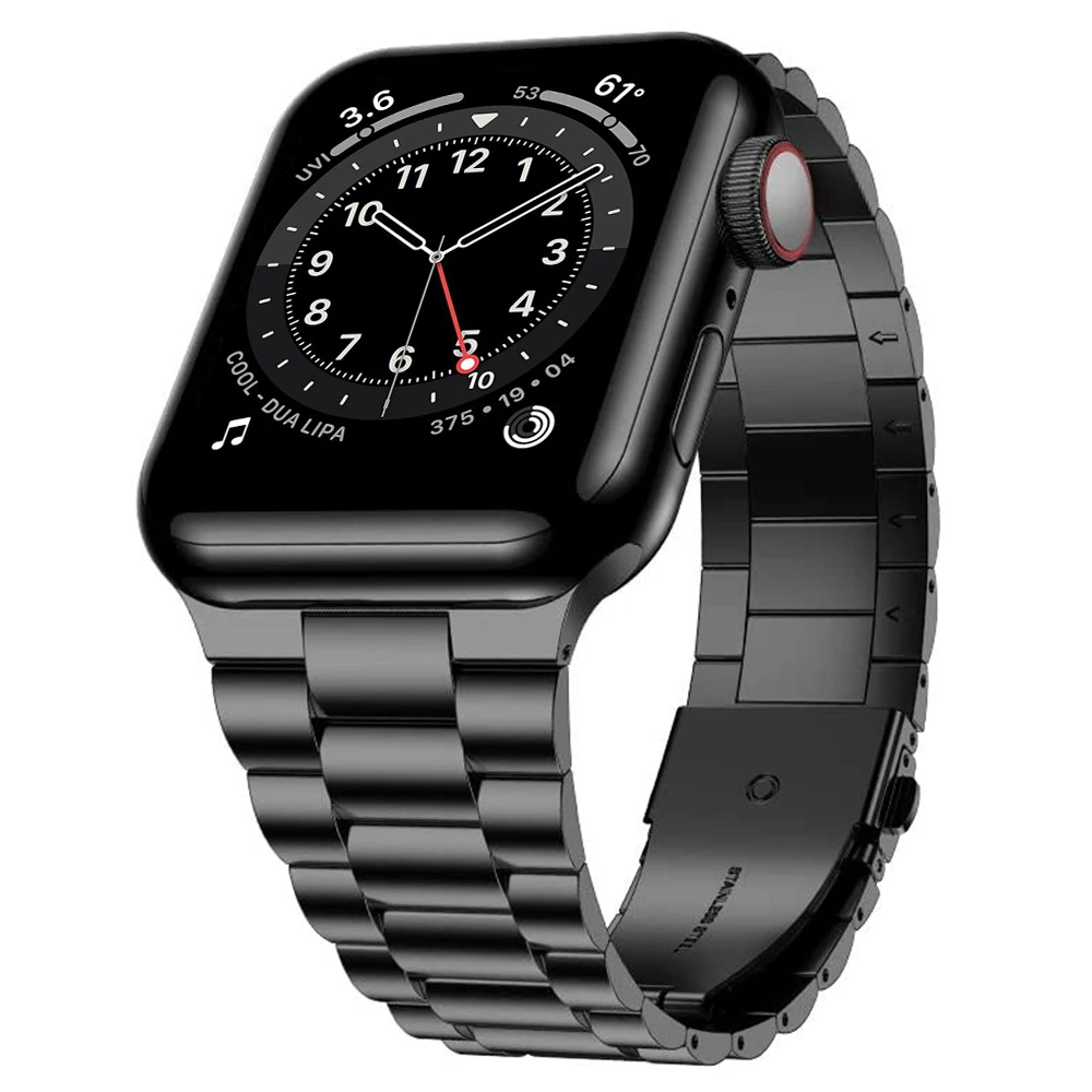 

For Apple Watch Band Series 6 5 4 SE 44mm 40mm Strap for Iwatch Bands 42mm 38mm Ultra Thin Stainless Steel Business Bracelet