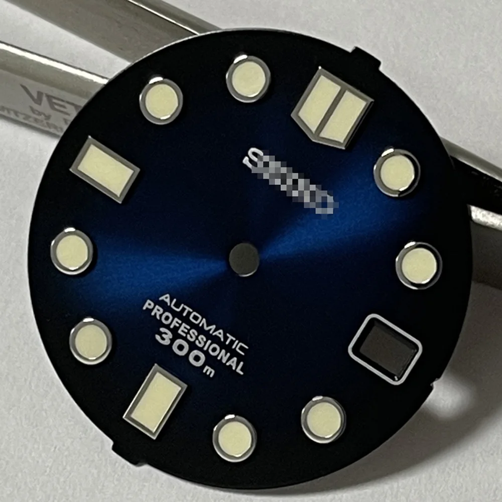 

Детали для часов Seiko, 28,5 мм, циферблат Blue Sunburst, светящиеся знаки MM300, циферблат для часов для дайвера, подходит для автоматического движения ...