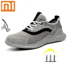 Мужские защитные кроссовки Xiaomi Mijia со стальным носком, мягкая рабочая обувь, защита от ударов, защита от проколов, безопасные сникерсы