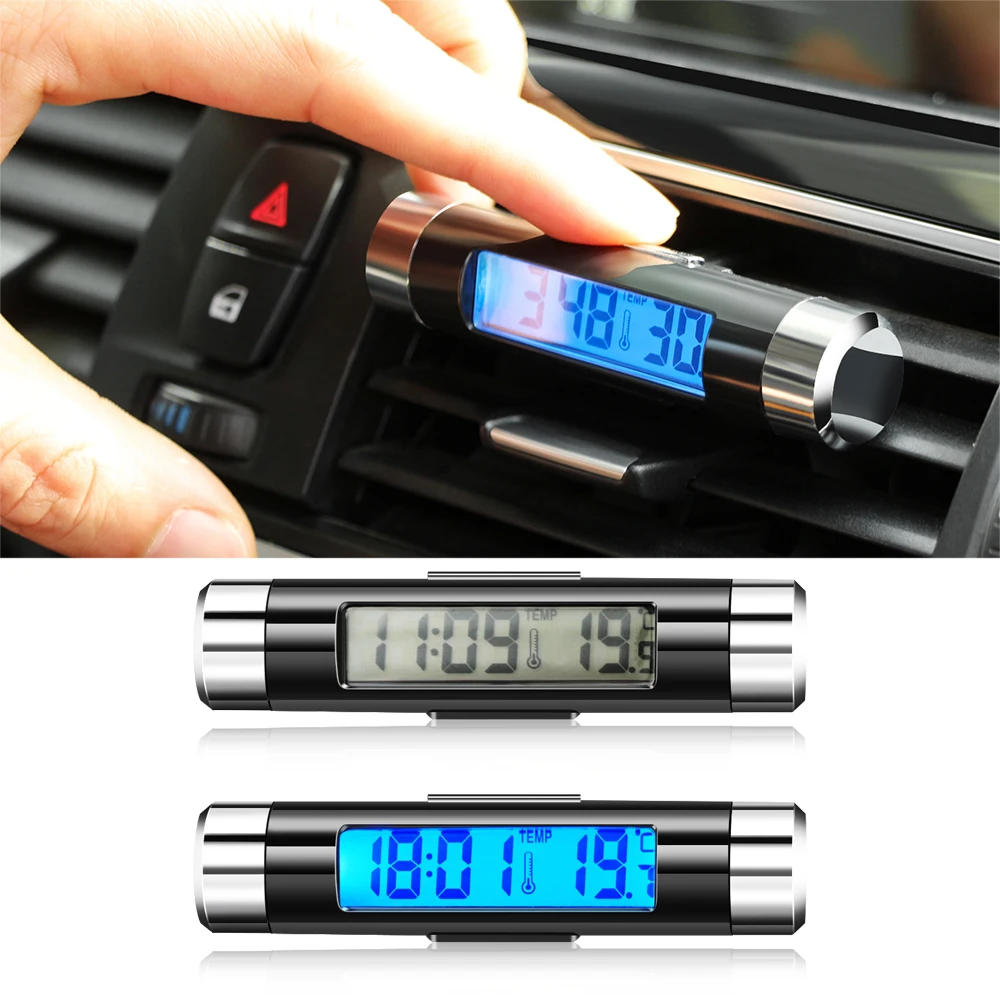 Автомобильные цифровые часы 2 в 1 с ЖК-дисплеем электронный термометр для Subaru Forester