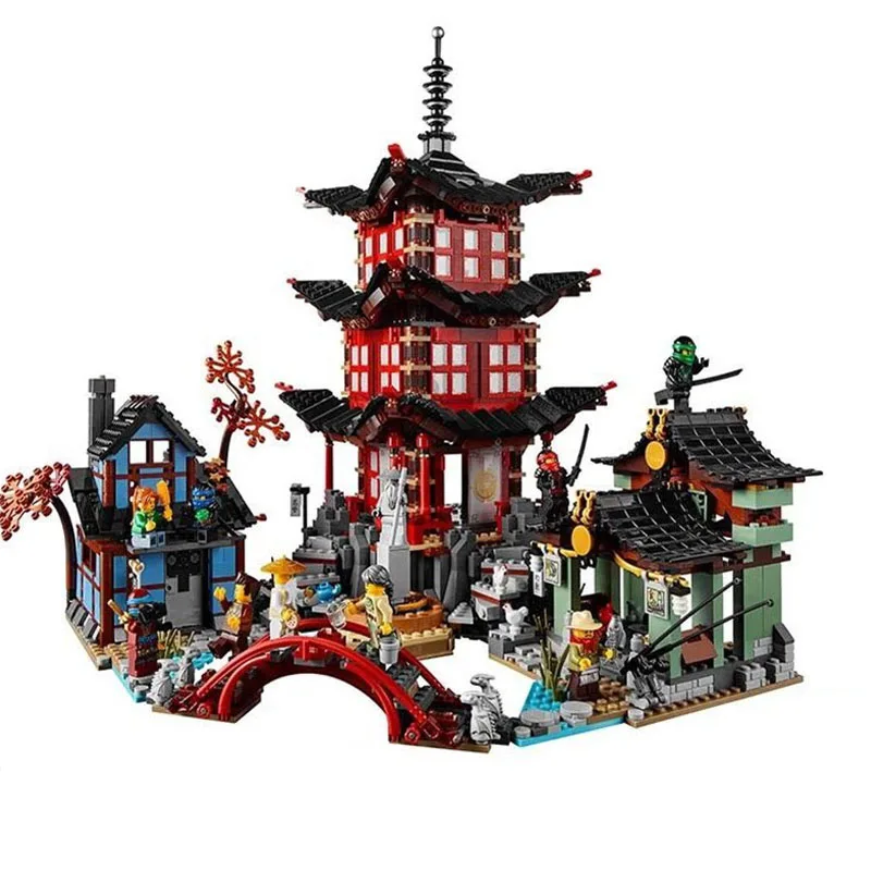 

Diy 737 шт. храм айрджейцу Ниндзяго, маленькая версия строительных блоков, набор блоков, совместимых с игрушкой для детей, подарок