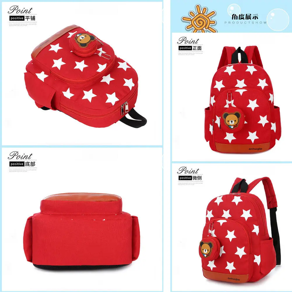 

Stars Printing Nylon Children Backpacks Kids Kindergarten School Bags Backpacks Baby Boys Girls Nursery Toddler Cute Rucksack