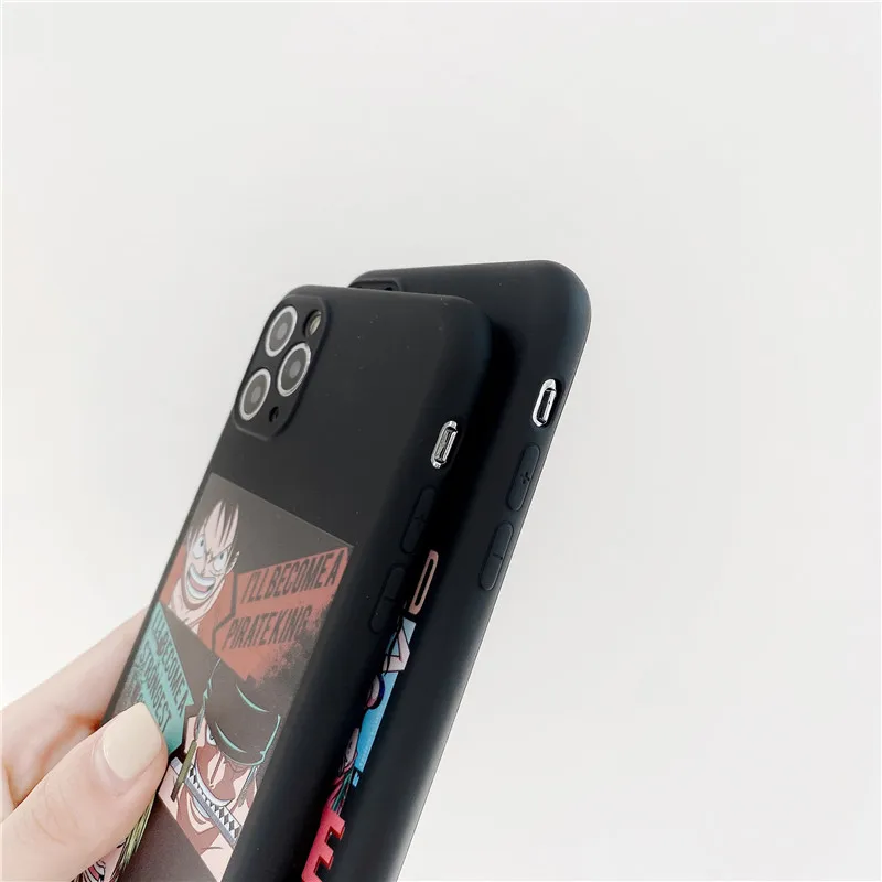 

Japan cute One Piece Anime Luffy ZORO soft tpu case for iPhone 7 8 plus 11 Pro X 12 mini XS MAX 3D cartoon lovely candy cover