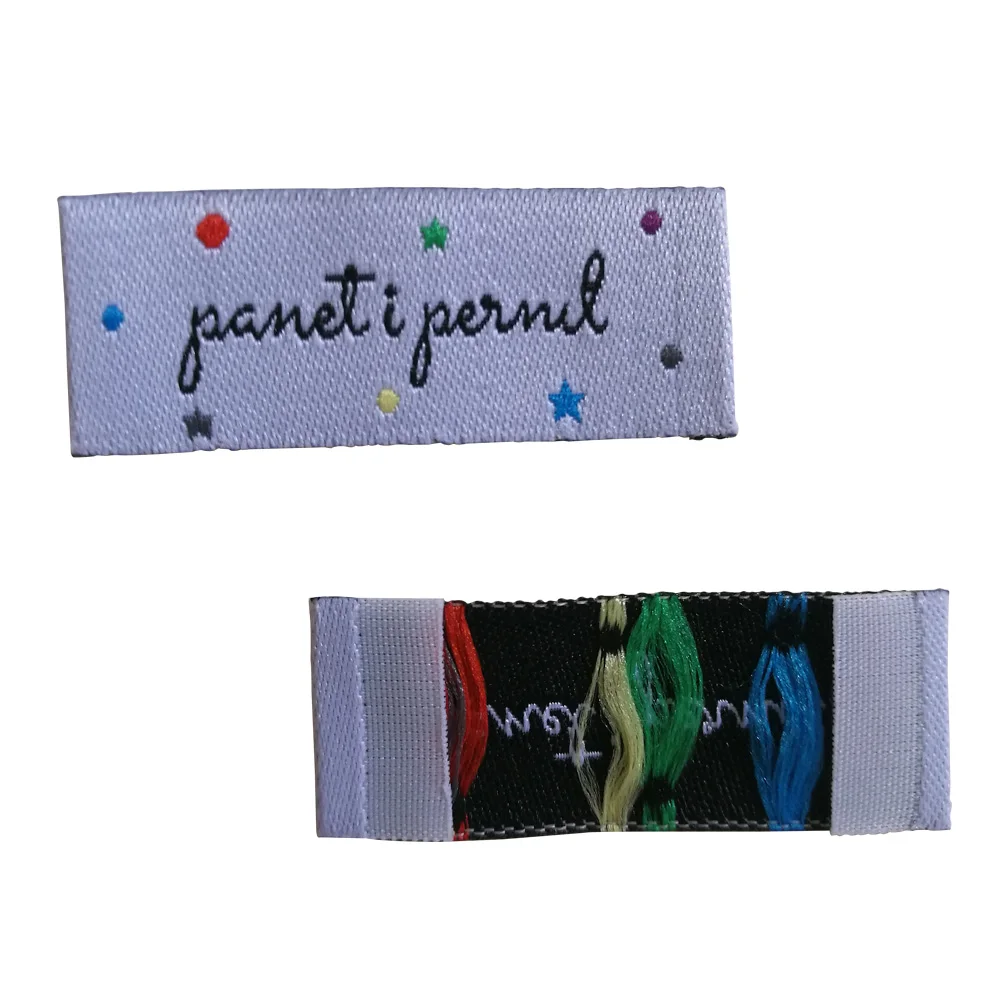 Индивидуальные складные этикетки для одежды тканые шеи картины