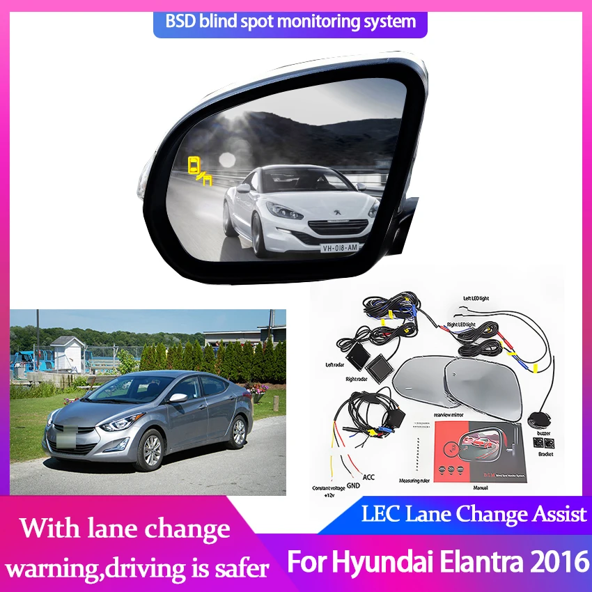 For Hyundai Elantra 2016 Bsd Microwave Blind Monitoring Assistant Driving Security