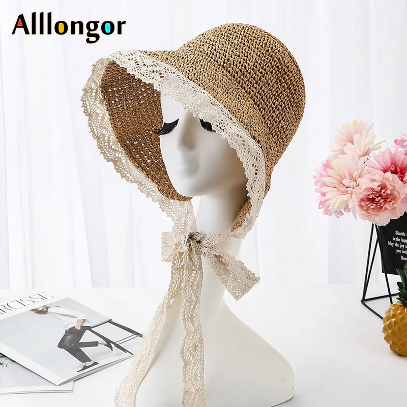 2019 летняя шляпа Панама женская Соломенная пляжная широкая кружевная cappello donna chapeau