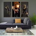 Постер с изображением черной женщины, руки и золотые украшения, Картина на холсте, Скандинавская Настенная картина для гостиной, домашний декор, без рамки