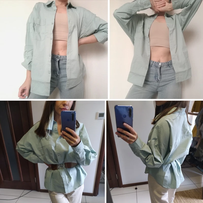 GOPLUS Для женщин рубашка желтый и зеленый цвета белая блузка Винтаж размера плюс