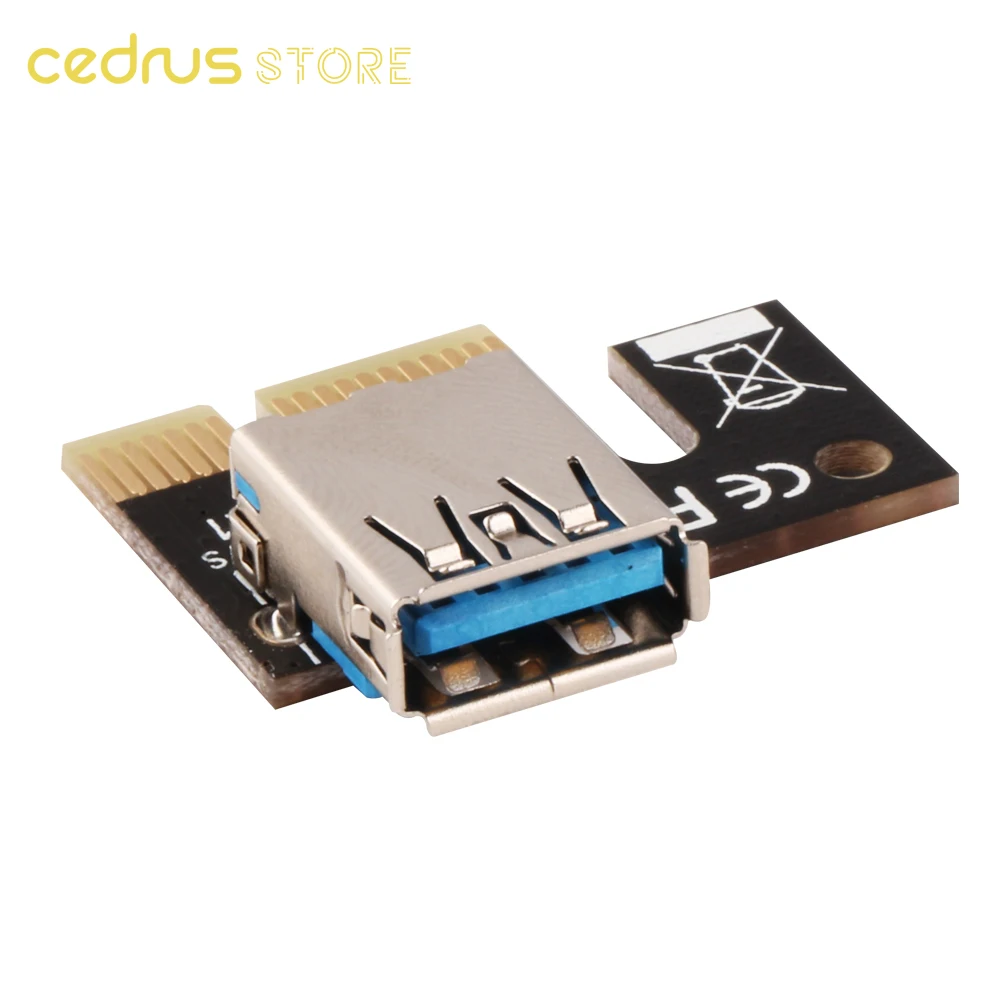 

Ubit 12PCS 3in1 PCI-E Riser VER103C Express 1X 4x 8x 16x Extender PCI E USB Riser Adapter Card SATA 15pin for BTC Mining Minerr