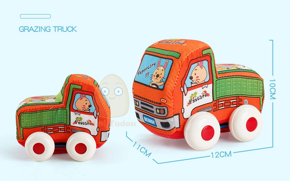 Baby Cloth Pull Back Car Hanging Toys For Baby Rattles Random Newborn Learn Walk Kids Handbell Gift Boy Toy Vehicles