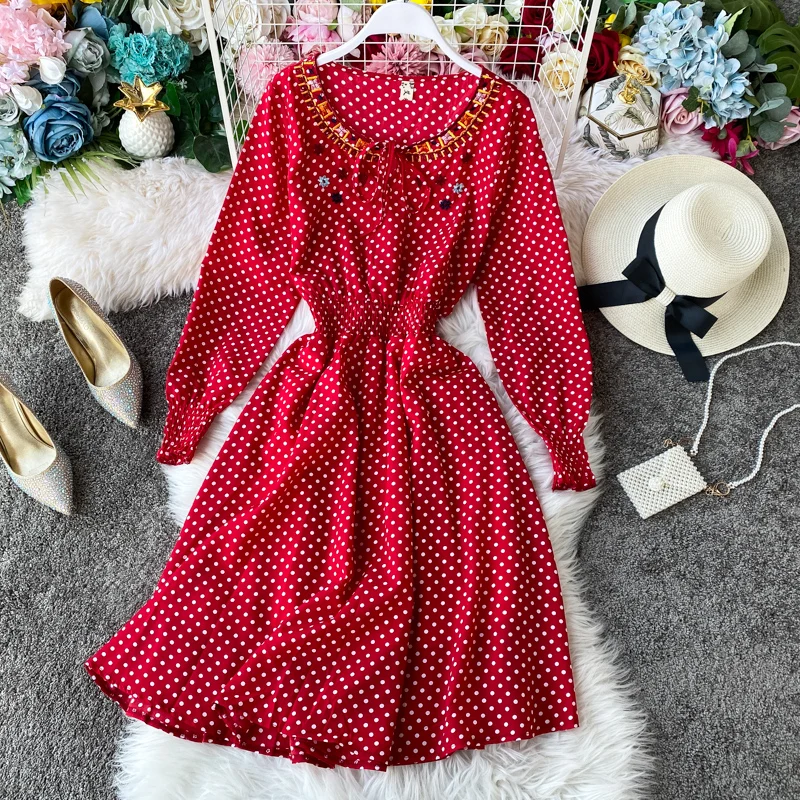 Женское платье с круглым вырезом и пышными рукавами новинка 2019|Женские платья| |