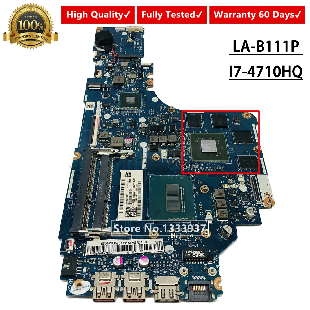 Для Lenovo Y50 70 материнская плата портативного компьютера с i7 4710HQ SR1PX ZIVY2 LA B111P