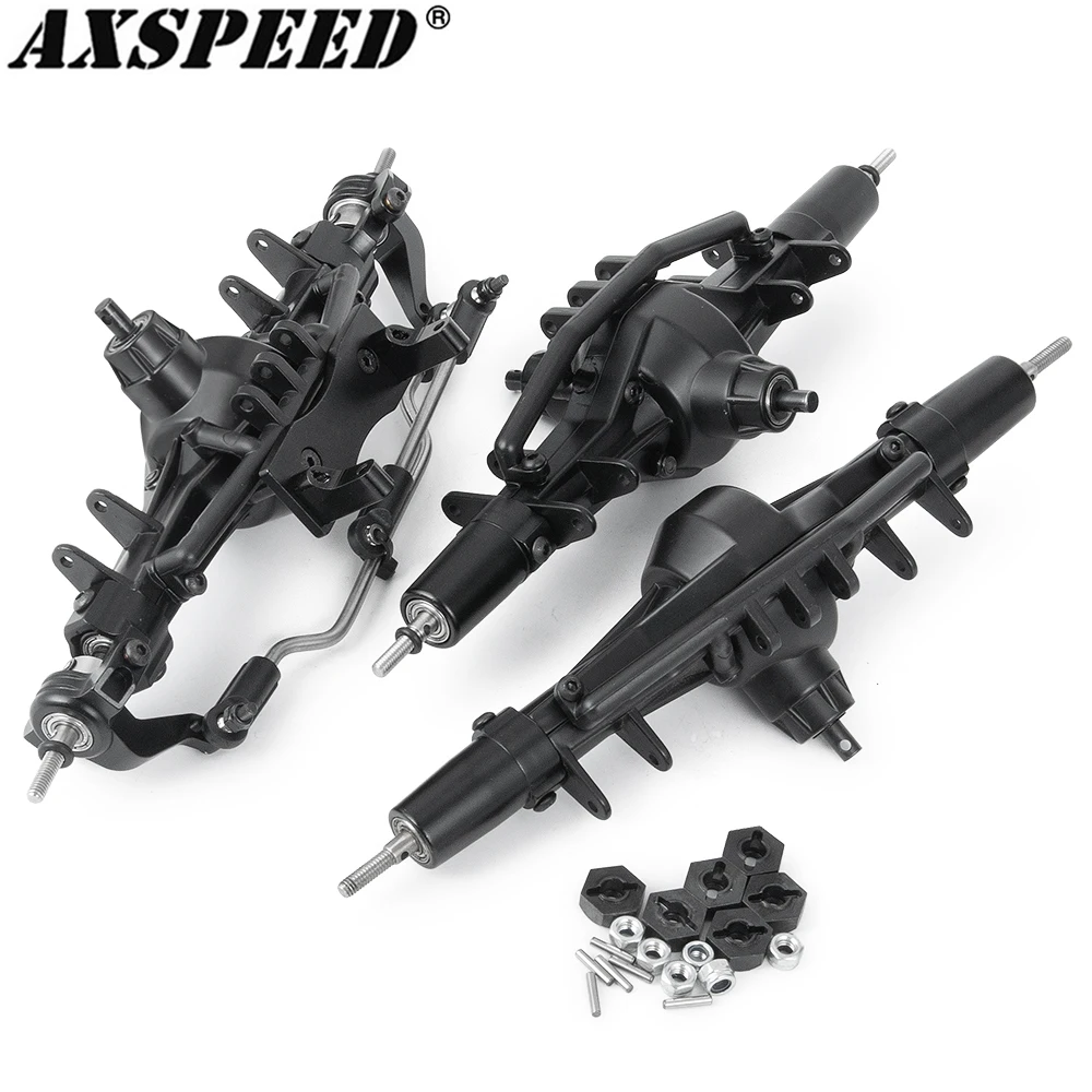 AXSPEED RC Car Axle Front Middle Rear Straight Complete Axle for 1/10 RC Crawler Car Axial SCX10 II AX90021 90027 90028 Parts