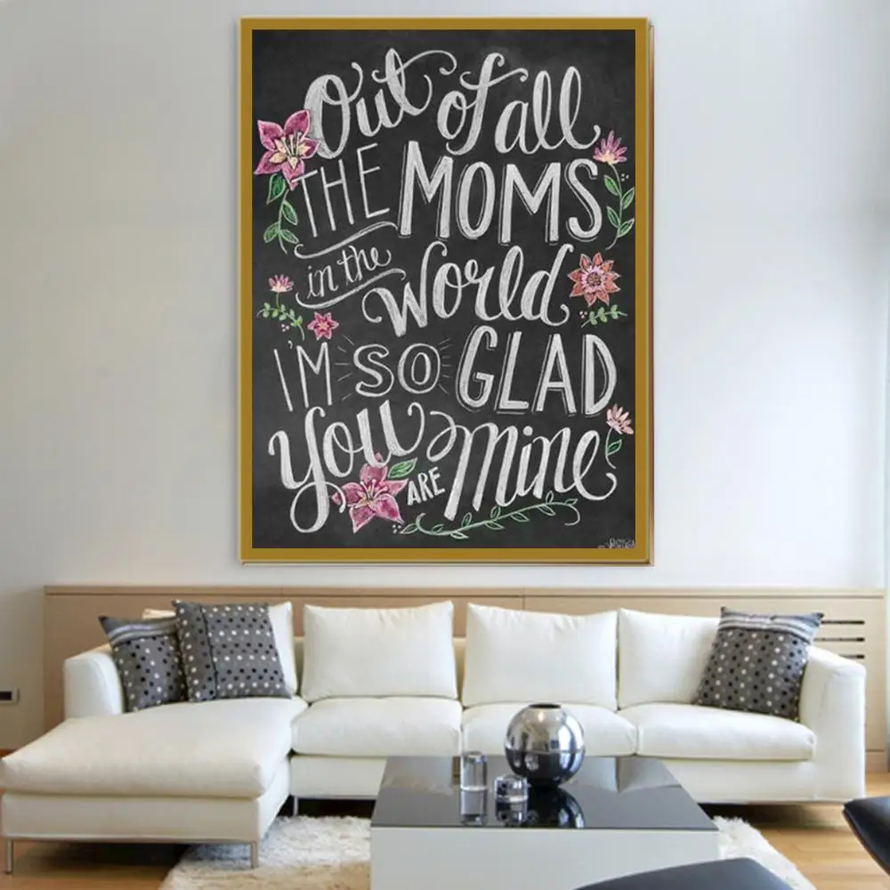 Алмазная 5D Вышивка полноформатная картина с буквами алмазная живопись для