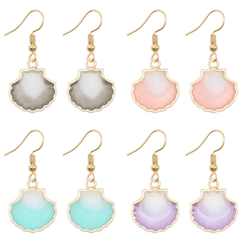 Милые женские серьги сделай сам из сплава градиентные маленькие подвески в форме