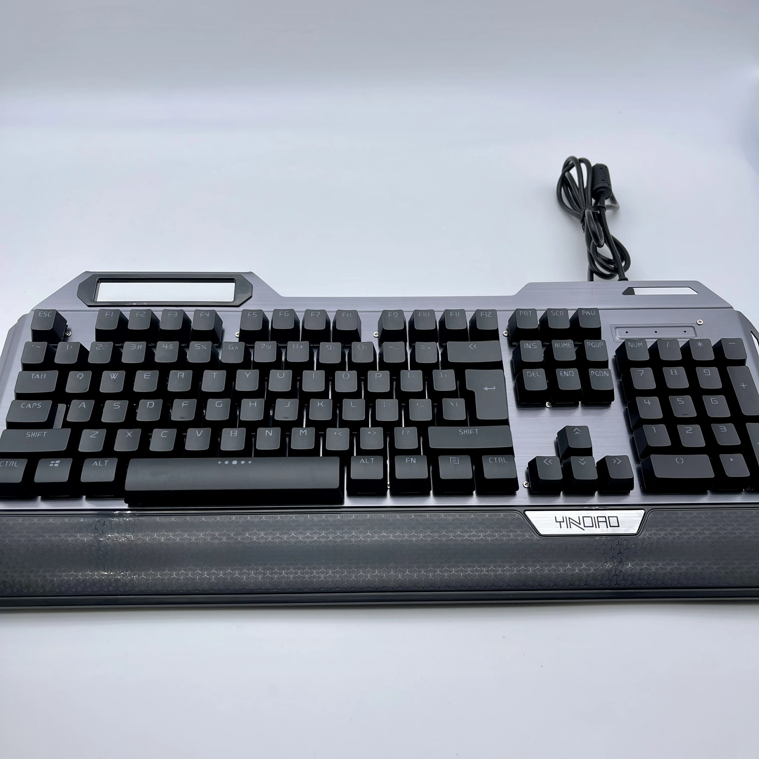 

Foriot K100 Metal Real Mechanical Keyboard Wired USB Gaming Keyboard Hand Support Knob Black and White Keyboard
