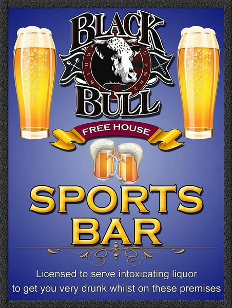 

Black Bull Sports Bar Retro tin sign nostalgic ornament metal poster garage art deco bar cafe shop