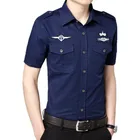 Мужская летняя рубашка с коротким рукавом, хлопковая, с принтом в Солдатском стиле