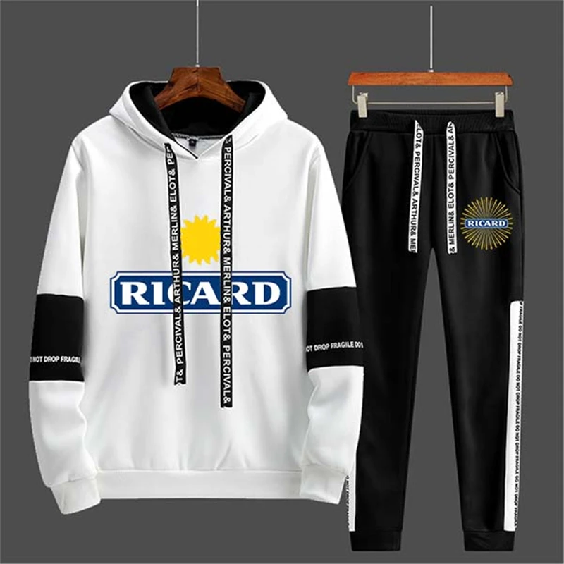 

2021 Fashion Men's Jogging Tracksuit Suits Casual Hoodies+Pants 2pcs Set Long Sleeve Thin Silm Sports Hooded Sweatshirts Sets