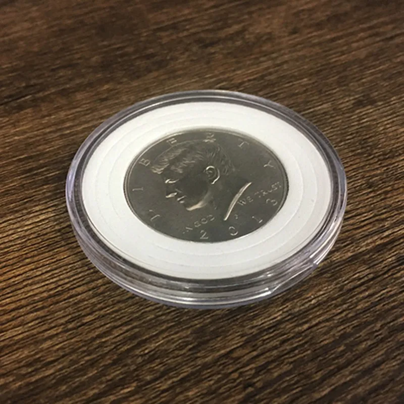 Carcasa expandida resbaladiza (medio d&oacute;lar), monedas, trucos de magia, ilusi&oacute;n, accesorios de magia, ilusi&oacute;n Visual de magia, juguetes de mago-1