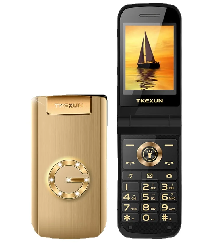 Раскладной Металлический телефон для пожилых TKEXUN G9000 G3 большая клавиатура/звук