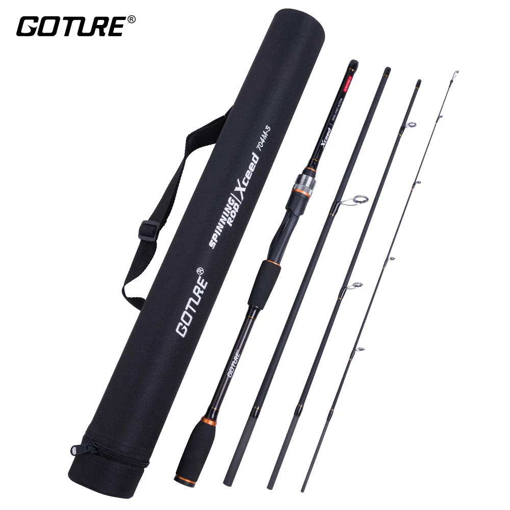 

Goture Xceed Spinning Casting Fishing Rod 1.98M 2.1M/2.4M/2.7M/3.0M Carbon Fiber 4-Section Portable Lure Rods for Travel Fishing