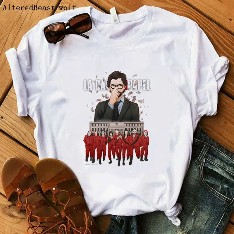 Женская футболка с коротким рукавом La Casa De Papel модные топы надписью The House of Paper для