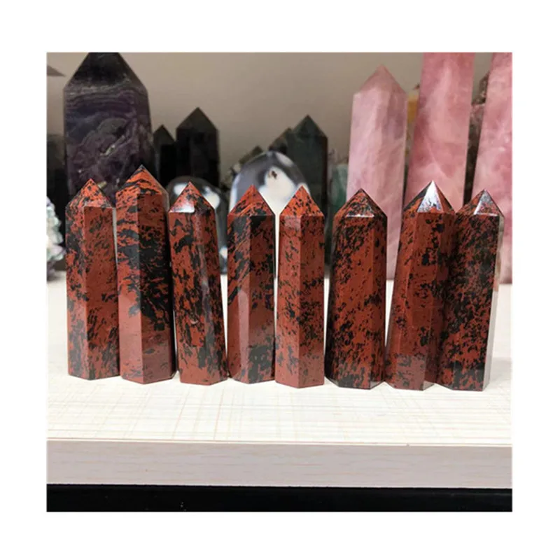 

Natural Red Obsidian Wand Point Crystal Healing Stones For Sale