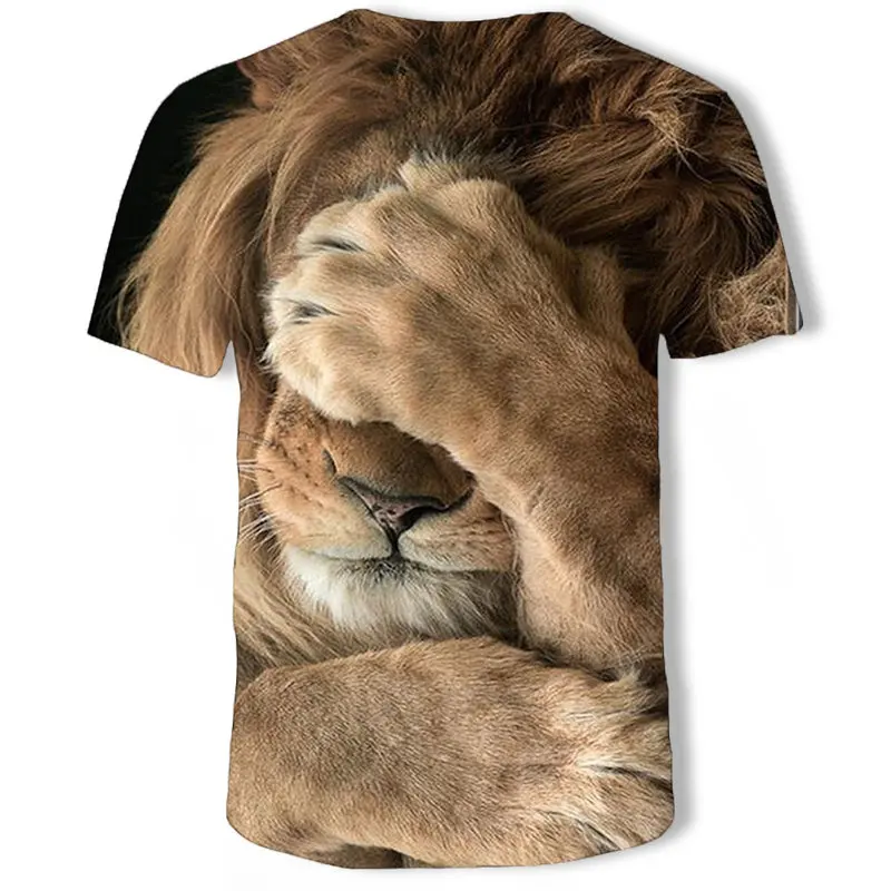 

2021spring New 3D men's and women's summer T-shirt, king and lion 3D T-shirt digital printing design sleeve Sweatshirt popular