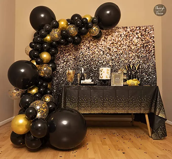 

119Pcs/lot Black Gold Graduation theme Balloons Arch Garland Kit Gold Confetti Balloon Baby Shower Boy Decorations Wedding Decor