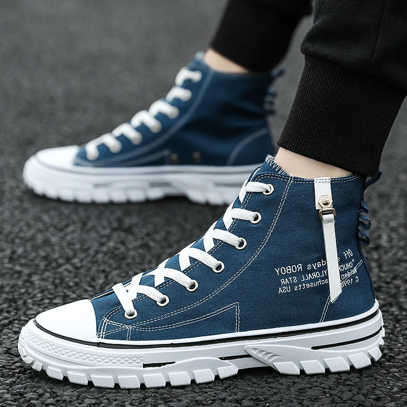 

shoes men oxford vulcanize shoes Korean men's shoes canvas shoes wild men's casual trend high-top to help tides shoes