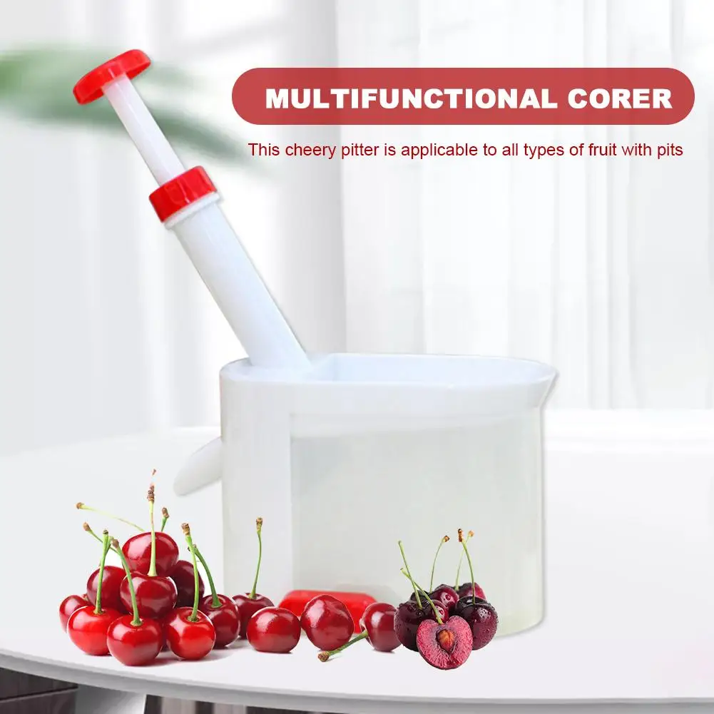

Quality Cherry Pitter Seed Remover Machine Fruit Nuclear Corer With Container Kitchen Accessories Gadgets Tool for Kitchen
