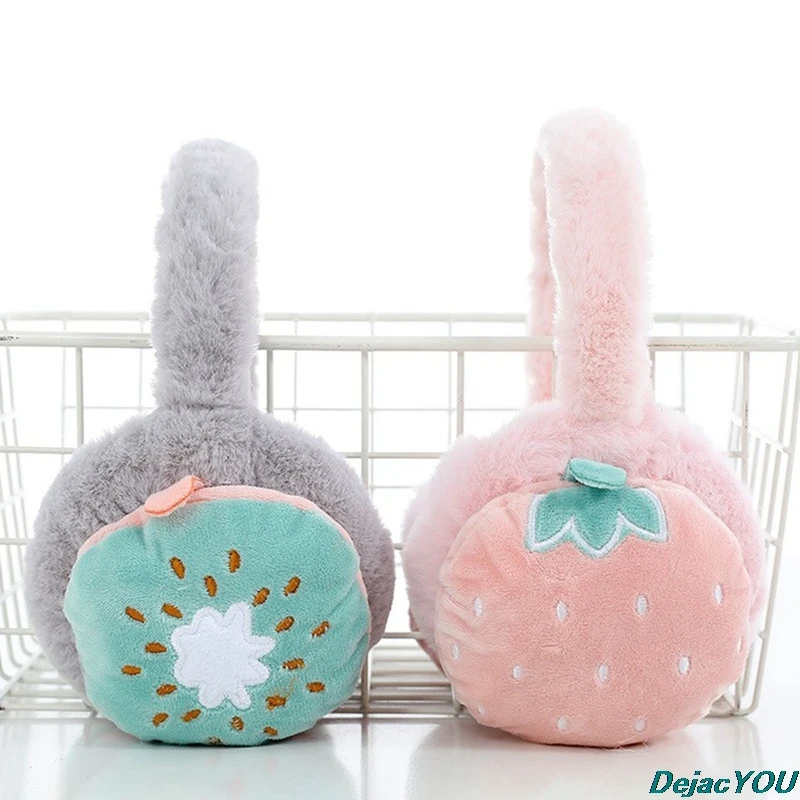 

Optional Color Plush Cartoon Earmuffs Student Fruit Embroidered Ear Bag Autumn And Winter Ladies Warm Ear Warmer Earmuffs