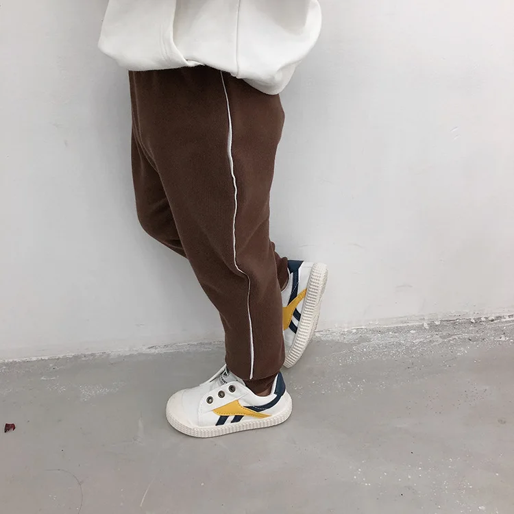 Весенне осенние детские штаны джоггеры с вертикальными полосками для мальчиков