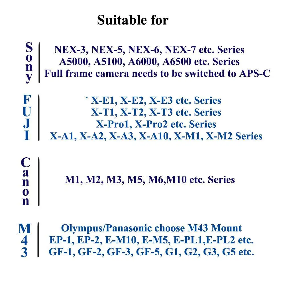 

Kamlan 15mm F2.0 Aperture for Sony Mirrorless Camera APS-C Lens for Canon Black DSLR Cameras Fix-focus Manual Focus