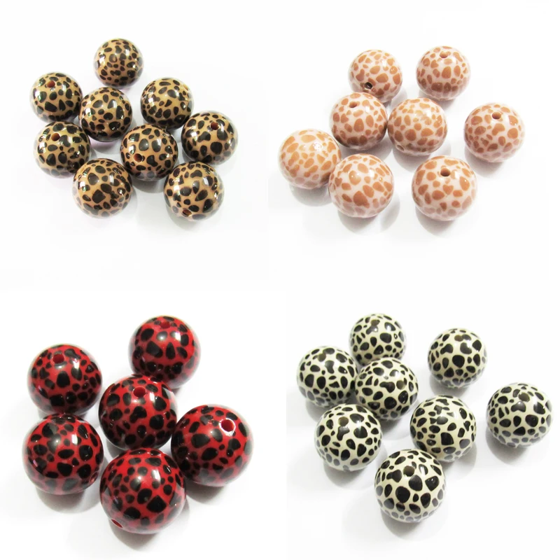 Новинка! Оптовая продажа: 20 мм 100 шт./пакет акриловый ярко с леопардовым принтом