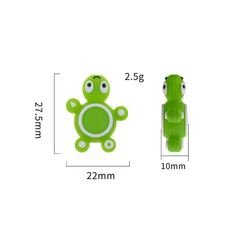 Kissteether 20pcs Silicone Turtle Bead Molar Silicone Rubber Necklace BPA Free Baby Teether Pure Natural Silicone Molar Toy