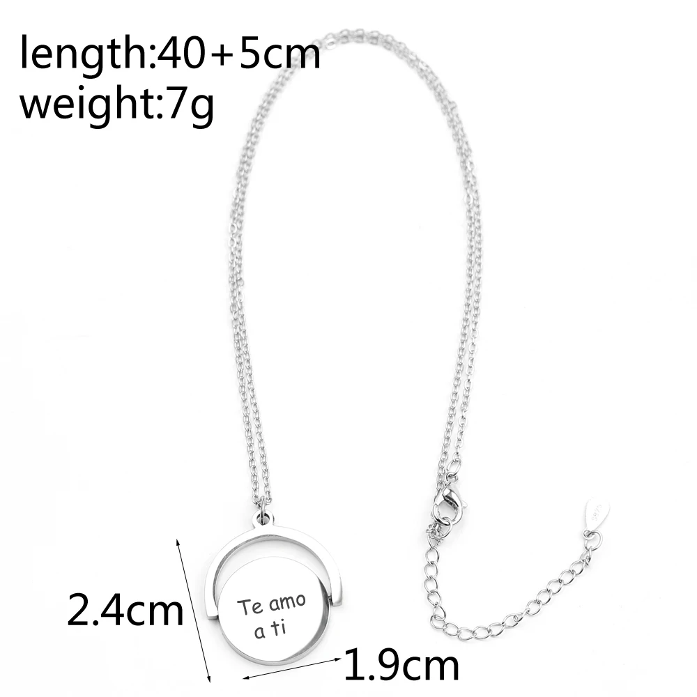 Customized stainless steel key chain personalized custom name photo heart-shaped necklace small jewelry round pendant | Украшения и