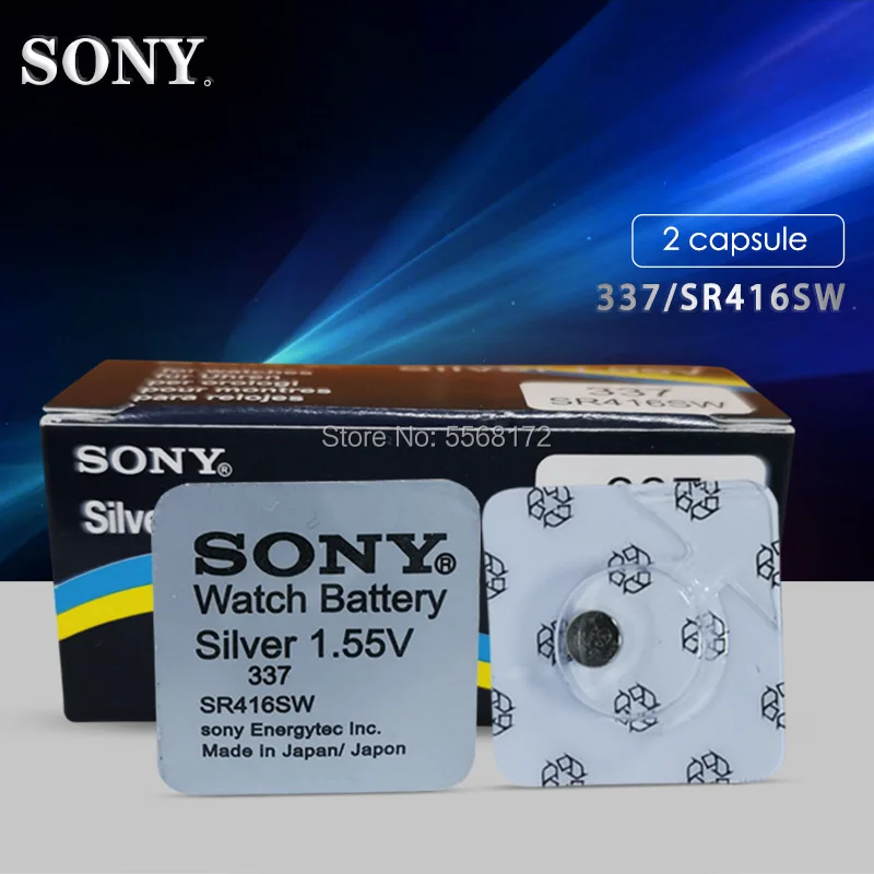 Батарейка для часов Sony 1 55 в 337 SR416SW из оксида серебра Кнопочная монетница