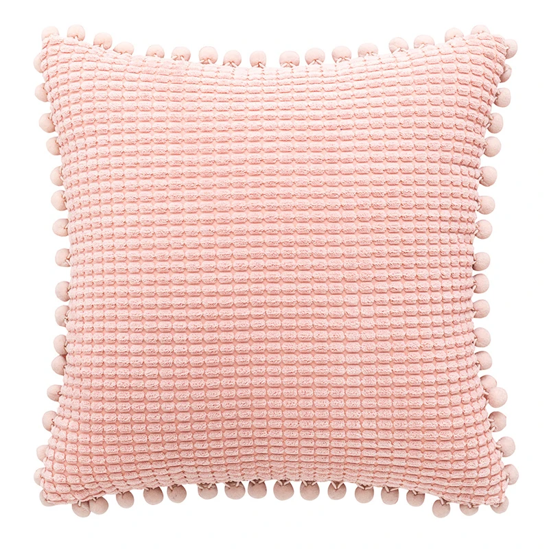 

Nordic Style Corduroy Pom Pom Sofa Cushion Cover Waist Pillow Cover Living Room Sofa Seat Coffee Home Decor Pillowcase