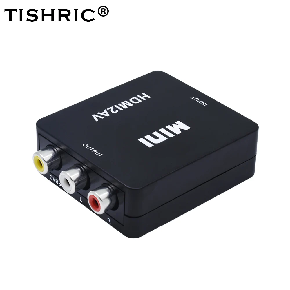 Адаптер TISHRIC HDMI-совместимый с AV RCA штекер-гнездо HD 1080P видео преобразователь коробка поддержка ПК ноутбука тв бокс проектор