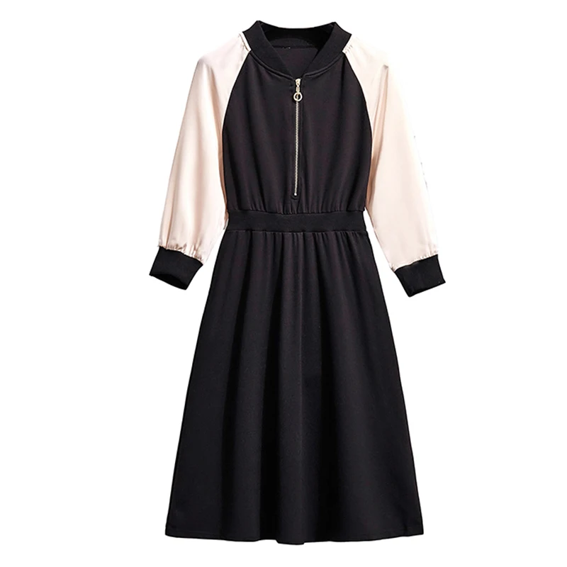 Осенне-зимнее женское платье Trytree Повседневное платье-трапеция из полиэстера с