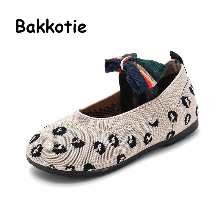 Bakkotie/осень 2019 г. новые леопардовые туфли Mary Jane на плоской подошве для маленьких