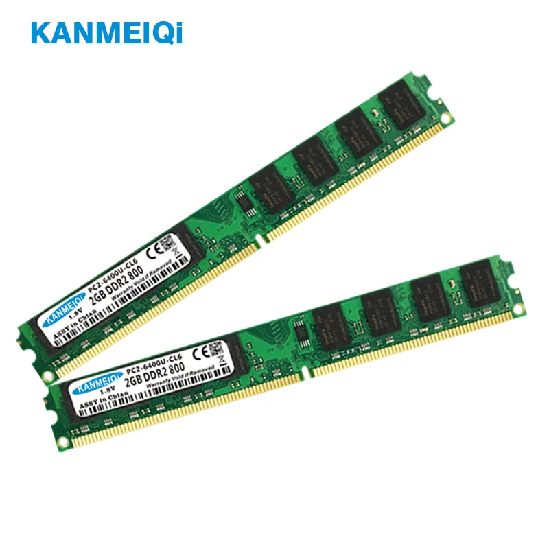 KANMEIQi Ram DDR2 2 ГБ 800 МГц PC2-6400U DIMM 4 Гб(2 ГБ* 2 шт) 667 МГц/5300 память для рабочего стола 240pin 1,8 в