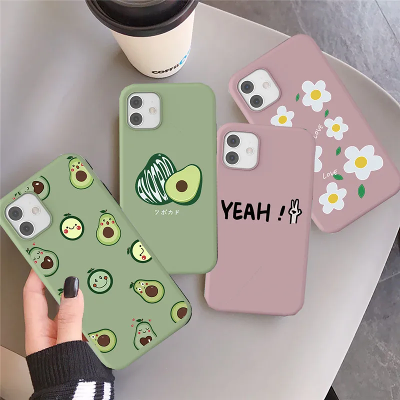 

Cute Avocado Animal Phone Case For iPhone 12 11 Pro Max Mini Soft Silicone TPU Back Cover For iPhone X S XR MAX 7 8 Plus SE2020