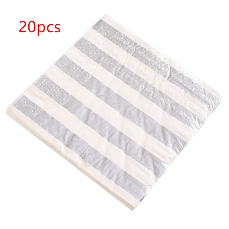 Silver stripe 20pcs 10 шт. 7 дюймов фольга серебряная звезда День рождения Свадебная вечеринка принадлежности украшения блюдо для торта одноразовые бумажные тарелки для детского душа сувениры - Цвет: Silver stripe 20pcs