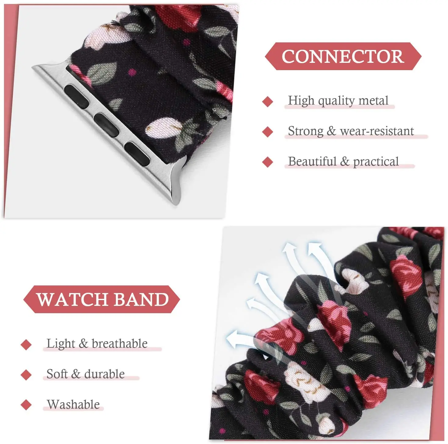 Scrunchie Strap for Apple watch band 40mm 44mm 42mm 38mm 42 mm Elastic Nylon Solo Loop bracelet iWatch series 6 5 4 3 se band