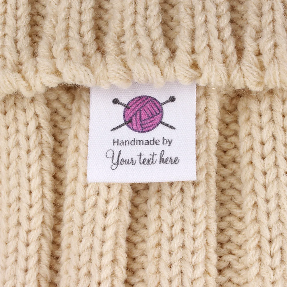 Fold Over Fabric Garment Tags For Handmade Items Customise Your Text 25mm Sewing Knitted Crochet Handsewn (MD2119) | Дом и сад