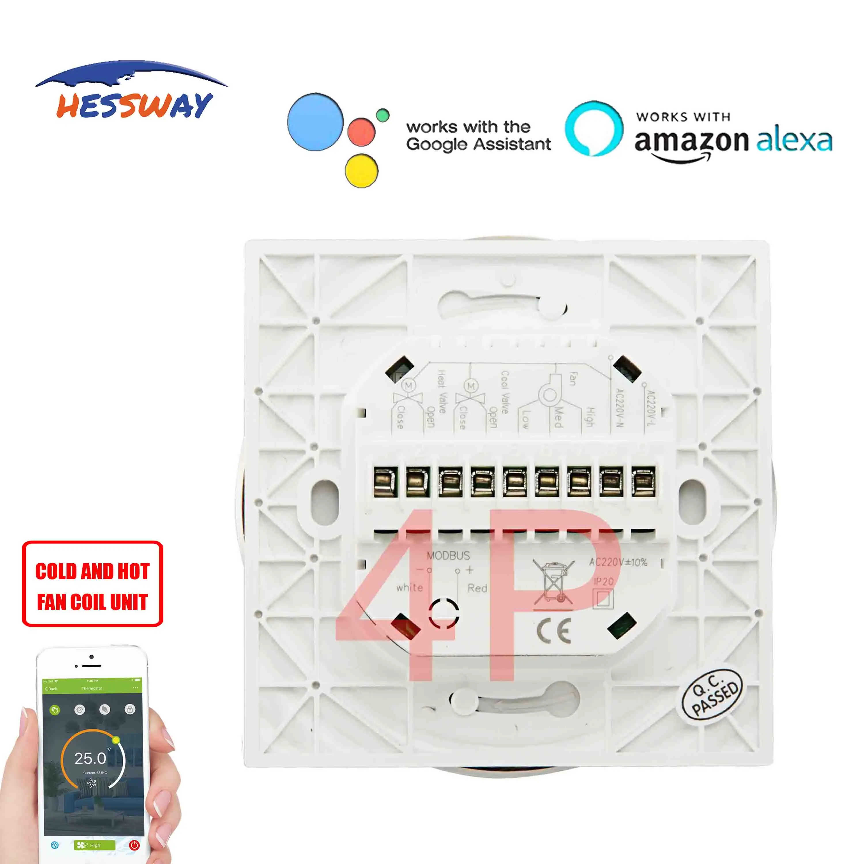 Регулируемый цифровой ac wifi термостат tuya APP для переключателя вентилятора
